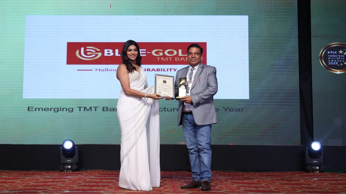Blue Gold Steel Industries Named Emerging TMT Bar Manufacturer of the Year at Karnataka Business Awards 2025