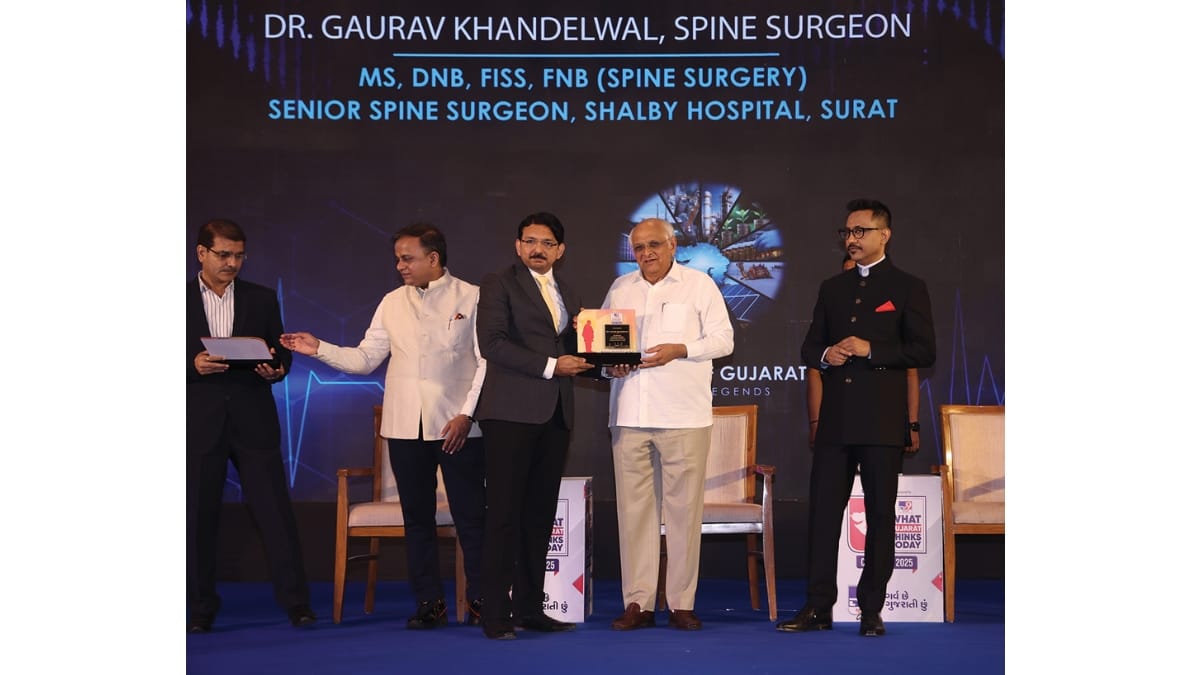 Surat Spine Expert Dr. Gaurav Khandelwal Honored by Gujarat CM for Spinal Care