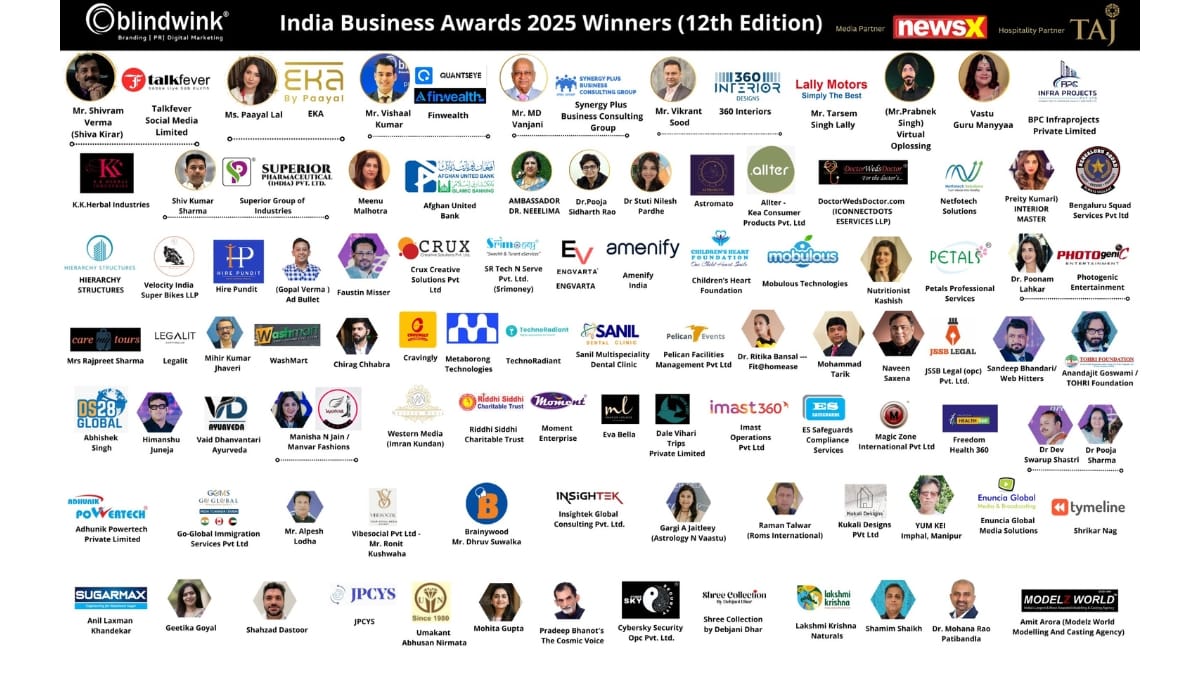 Blindwink Announces The Winners Of India Business Awards 2025