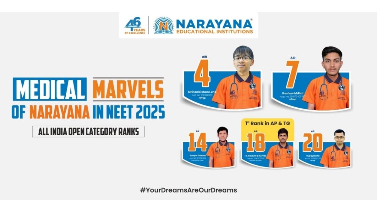 Narayana’s Legacy of Excellence Continues with NEET 2025 Top Ranks
